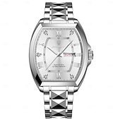abordables Montres à quartz-Montre de luxe pour homme, lumineuse, étanche, avec date et semaine, en acier inoxydable, à la mode, originale, à quartz