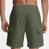economico Pantaloncini casual-Per uomo Pantaloncini cargo Shorts Pantaloncini Estivi Coulisse Elastico in vita Multi-tasche Semplice Comodità Indossabile Lunghezza al ginocchio All&#039;aperto Sport Quotidiano Moda Casual Nero Bianco