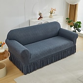 economico Copridivano-Copridivano 1 pz con dettagli a balze, alla moda, elastico, aderente, in poliestere e spandex, stile copridivano, elasticizzato, lavabile in lavatrice, stampa reattiva - adatto per poltrone