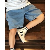 cheap Bottoms-Kids Boys Shorts Solid Color Breathable Soft Comfort Shorts School Cool Basic Black Blue Mid Waist