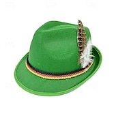 preiswerte Fedora-Hut-Herren Fedora-Hut Oktoberfesthut Schwarz Marineblau Modal Feder Mode Lässig Straße Täglich Farbblock Sonnenschutz Atmungsaktiv