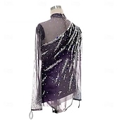 お買い得  男子と少年のフィギュアスケート衣装-フィギュアスケート用トップス 男性用 男の子 アイススケート トップス ダークグレー パッチワーク スパンデックス 高弾性 訓練 競技大会 スケートウェア クラシック クリスタル・ラインストーン 長袖 アイススケート フィギュアスケート