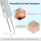 abordables Soins Personnels &amp; Santé-Kit d&#039;outils pour éliminer les points noirs et les boutons, ensemble d&#039;extraction d&#039;acné avec pince à épiler pour poils incarnés, pince à épiler de précision ultra-fine, outils de nettoyage des pores