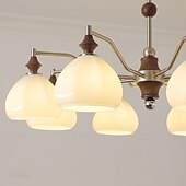 economico Luci a sospensione-Lampadario a sospensione a LED con 3/6/8 luci, stile moderno di metà secolo, E27, grande globo bianco Sputnik, lampada da soffitto vintage in ottone a filo, lampada a sospensione per isola da cucina,