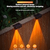 tanie Kinkiety zewnętrzne-4/8 sztuk lamp solarnych LED na ścianę zewnętrzną IP65 wodoodporna lampa ścienna do domu, ogrodu, schodów, ogrodzenia, basenu, ogrodu, oświetlenia dekoracyjnego