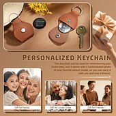 economico Regalo commemorativo-Portachiavi in pelle con foto commemorativa personalizzata, regali di condoglianze personalizzati per papà, mamma, amante, amico, festa del papà, festa della mamma, Natale, anniversario