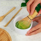 abordables Ustensiles et gadgets de cuisine-Ensemble de fouets à matcha, fouet japonais en bambou Chasen, cuillère à thé et cuillère à thé, ensemble chashaku, ensemble de fouets pour la cérémonie du thé vert