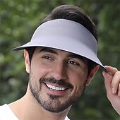 baratos Acessórios de Vestuário de Ténis-Viseira esportiva de tênis Visor para o Sol Homens Cor Sólida Clássico Moderno Ajustável Proteção Solar UV Esticar para Tênis Basebal Pickleball Verão Cinzento Escuro Preto Cáqui