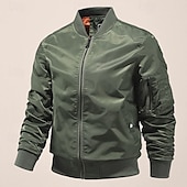 preiswerte Herrenjacken &amp; Herrenmäntel-Herren Bomberjacke übergangsjacke Ausgehen Tasche Frühling &amp; Herbst Einfach Klassisch Stehkragen Regulär Schwarz Gelb Rot Königliches Blau Hellgrau Jacken
