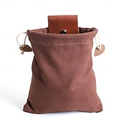 economico Attrezzatura da Campeggio-Borsa da raccolta in pelle e tela per esterni, borsa da foraggiamento nella giungla, marsupio portaoggetti da campeggio, borsa per la raccolta della frutta