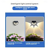 economico Applique per esterni-1 lampada da parete solare impermeabile per esterni con 58 LED, illuminazione per cortile, portico, garage, giardino, tre modalità di illuminazione intelligente con rilevamento del corpo umano, luci da parete su e giù
