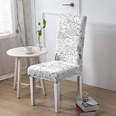 abordables Funda para silla de comedor-Funda para silla de comedor, funda para taburete, fundas de poliéster con estampado geométrico