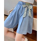 economico Pantaloni e gonne-Bambini Ragazze Pantaloncini Tinta unica Streetwear Nodo da legare Scuola Dai 4 anni in su Estate Azzurro