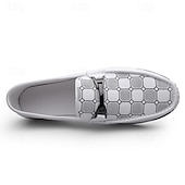 Χαμηλού Κόστους Casual loafers-ανδρικά λευκά μοκασίνια και slip-on με διακοσμητική λεπτομέρεια αλυσίδας και μαλακή επένδυση πάτου - ιδανικά για casual, επαγγελματικές και επίσημες περιστάσεις