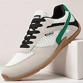 Χαμηλού Κόστους Ανδρικά Sneakers-Ανδρικά λευκά και κόκκινα αθλητικά αθλητικά παπούτσια με μαύρο σχέδιο και κορδόνια - αθλητικά, άνετα, ιδανικά για τρέξιμο, γυμναστήριο και casual ρούχα