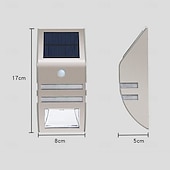 economico Applique per esterni-1 pz. Luci da parete per esterni, impermeabili, solari, in acciaio inox, con sensore umano, illuminazione intelligente per scale, balconi e recinzioni.