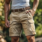 economico All&amp;#39;aperto-Per uomo Pantaloncini cargo Shorts Pantaloncini Estivi Multi-tasche Tasca con Patta Semplice Comodità Indossabile Lunghezza al ginocchio All&#039;aperto Sport Quotidiano Moda Casual Nero Verde