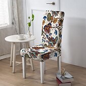 abordables Funda para silla de comedor-Funda para silla de comedor, funda para taburete, fundas de poliéster con estampado geométrico