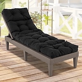 economico Copridivano-Cuscino impermeabile per chaise longue da interno/esterno, poltrona reclinabile ispessita con 4 lacci, cuscino per sedia a sdraio per piscina, sedia da balcone
