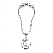 cheap Shower Curtains-Nautical Shower Curtain Hook 1pc Rustproof Polished Chrome with Antique Silvery, Anchor &amp; Rudder Pendants for Bathroom Decor