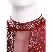 cheap Boys&amp;Men Figure Skating Costumes-Men&#039;s Shiny Rhinestone Mock Neck Latin Tango Dance Shirt Latin Tango Training Performance Bodysuit