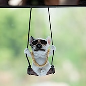 cheap Sculptures-Resin Dog Rearview Mirror Ornament, Dog Rear Mirror Accessories - Retroview Mirror Decoration - Cute Car Ornament for Truck Van Sedan for Bedrooms for Camer
