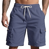 economico Pantaloncini casual-Per uomo Pantaloncini cargo Shorts Pantaloncini Estivi Coulisse Elastico in vita Multi-tasche Semplice Comodità Indossabile Lunghezza al ginocchio All&#039;aperto Sport Quotidiano Moda Casual Nero Bianco