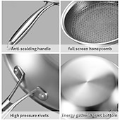 cheap Cooking Utensils-Non Stick Frying Pans, Hybrid Ceramic Stainless Steel Pan, Skillet with Stay-Cool Handle, Non Toxic, PFAS PFOA PTFE Free, Dishwasher &amp; Oven Safe, Induction, Compatible with All Cooktops
