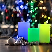 cheap Candle Lights-Set of 3 LED Candle lights Multi-Color Changing Real Wax Ivory Pillar Candles (4&#039;&#039; 5&#039;&#039; 6&#039;&#039;) with 18-Key Remote and Timer Control Realistic Flameless Flicker Mode Battery Operated Mood Light Wedding Holiday Decor