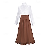 ieftine Rochie-Βικτωριανής Εποχής Renascentist Lung Fustă Bluză / Cămașă Costum Cosplay Normal Guler în picioare Pentru femei Adulți Bluză Fustă