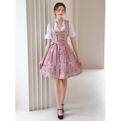 cheap Women-Oktoberfest Lace Dress Dirndl Dirndl Blouse Maid Bavarian German Munich Wiesn Women's Carnival Beer Festival Traditional Style Cloth
