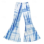 olcso Alsók-Retró Boho 1970-es évek Bell Bottoms nadrág fellángoló nadrág Diszkó Nyakkendő színezés Magas derék Pszichedelikus Női Mindszentek napja Farsang Vakáció zenei fesztivál Fesztivál Felnőttek Nadrágok