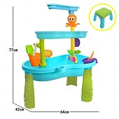 abordables Jouets de Plage et de Plein Air-Table à eau pour tout-petits de 3 à 5 ans et de 1 à 3 ans - Table à eau d&#039;extérieur pour enfants - Table sensorielle de sable, jouets d&#039;été pour la plage, table d&#039;activités pour bac à sable, jouets