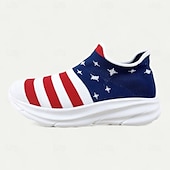 cheap Men&#039;s Sneakers-Men&#039;s Patriotic Slip-On Sneakers - American Flag Print Style for Casual Outdoor and National Holiday Wear