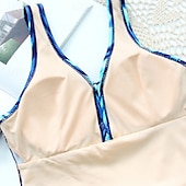 abordables Maillots une pièce et tankinis-Femmes Maillot de bain 1 pièce Dos Nu Découpé Maillot de Bain Maillots de Bain Noir Bleu Respirant Séchage Rapide Sans manches - Natation Surf Plongée en apnée Été