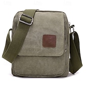 abordables Sacs pour homme-sac messager en toile pour homme - petit sac à bandoulière durable avec bandoulière réglable pour les voyages et l&#039;utilisation quotidienne