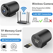 abordables Caméras IP d&#039;intérieur-Mini caméra de sécurité Wi-Fi 4K pour bébé – Surveillance nocturne intérieure sans fil avec contrôle par application et stockage sur carte SD