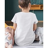 cheap Girl&#039;s 3D Cartoon-100% Cotton American Independence Day Kids Girls&#039; Black White USA T shirt Tee Crew Neck Short Sleeve Outdoor Vacation Daily Classic Casual Print Summer