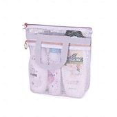 cheap Luggage &amp; Travel Storage-Beach Bag Mesh Shower Bag,Portable Shower Caddy Transparent Mesh Cosmetic and Toiletry Travel Organizer, Lightweight Mesh Sandproof Bag for Beach, Bathroom, or Gym – 3 Colors