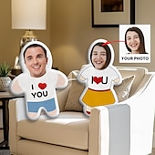 economico Regali personalizzati-Cuscino Personalizzato Foto Viso Coppia Regalo Personalizzato Giocattolo Peluche Doll Link con una Linea Regalo Ideale per Lei Lui Coppia