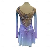 economico Abiti da Pattinaggio Artistico-Abito da pattinaggio artistico Per donna Ragazze Pattinaggio sul ghiaccio Vestito Viola Foro per il pollice tintura sfumata Alta elasticità Professionale Competizione Vestiti da pattinaggio sul