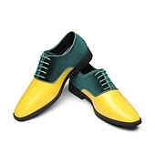 economico Scarpe Oxford-scarpe eleganti da uomo rosse lucide con finitura lucida - calzature formali eleganti e lucide per matrimoni, serate di gala e occasioni speciali