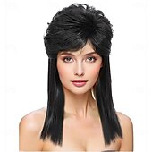 economico Parrucche storiche-Parrucca mullet per donna anni &#039;80 e &#039;90, accessorio per feste di Halloween