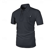 preiswerte Klassisches Poloshirt für Herren-Herren Golfshirt Golf Poloshirts Arbeit Lässig Revers Kurzarm Basic Modern Einfach Knöpfe Jacquard Sommer Normale Passform Schwarz Weiß Marineblau Blau Meerblau Dunkelgray Golfshirt