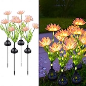 preiswerte Landschaftslichter-4 Stück Solar-Blumenlichter für den Außenbereich, rosa, für Blumenfelder am Meer, Plug-in-Licht, warmes Licht, für Innenhof, Gartenweg, Rasen, Hochzeit, Festival-Atmosphäre, dekoratives Licht, 2 Funktionen, Muttertagsgeschenk