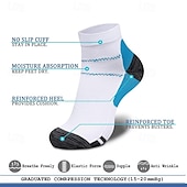 abordables Soins Personnels &amp; Santé-5 paires de chaussettes de compression courtes pour hommes et femmes, chaussettes de course à pied avec soutien de la voûte plantaire, support élastique du fascia sportif pour la salle de sport,