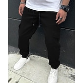 cheap Cargo Pants-Men's Cargo Pants Trousers Drawstring Elastic Waist Multi Pocket Plain Wearable Daily Outdoor Camping &amp; Hiking Fashion Classic Navy Blue Khaki
