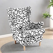 abordables Funda para silla con respaldo-Funda para sillón orejero con estampado geométrico, rayas y flores