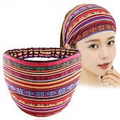 cheap Hair Styling Accessories-Boho Headbands for Women Girls Wide Hippie Hair Accessories Colorful Stripe Head Bands for Women&#039;s Hair Fashion Hairbands Turban Headwraps Non Slip