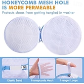 cheap Laundry Bags &amp; Hampers-2 Pack Shoes Wash BagsShoe Washing Machine Bagshoe laundry bag for washing machineHoneycomb Mesh Laundry Bags with Zipper for SneakersRunning ShoesSockBrasDelicates and Toys